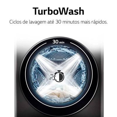 Lavadora e Secadora Elétrica Smart LG WashTower WK17VS6A 17 Kg Aço Escovado com Inteligência Artificial AIDD - 220v