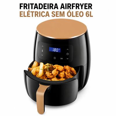 Fritadeira Airfryer Elétrica Sem Óleo 6L 110V