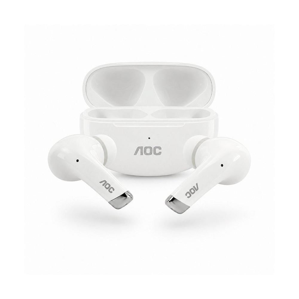 Fone de Ouvido Bluetooth Earbuds Pro V5.4 com Estojo de Recarga e Baixa Latência - Branco - AOC