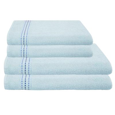 Kit Jogo de Banho 4 Toalhas Equilíbrio 100% Algodão Groh Azul Claro