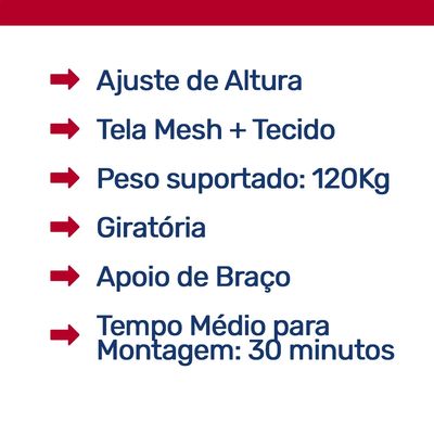 Cadeira De Escritório Secretária com Altura Ajustável e Rodinha Preto