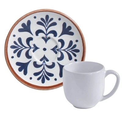 Xícara de Café com Pires 97ml Coup Stoneware Coimbra Porto Brasil Cafezinho