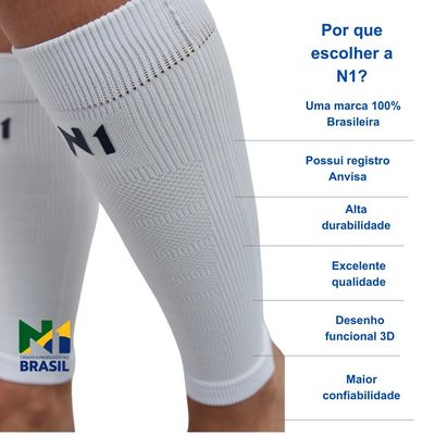 N1 Sport Protetor de Panturrilha Linha Spry Preto Tam P N1 Sport