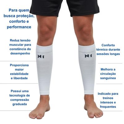 N1 Sport Protetor de Panturrilha Linha Spry Preto Tam P N1 Sport