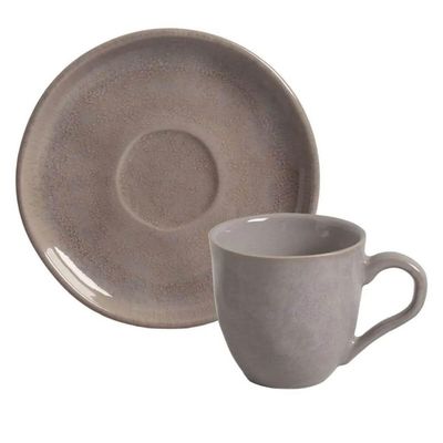 Xícara Chá com Pires Bio Shimeji Porto Brasil 170ml Cozinha Mesa Posta Restaurante