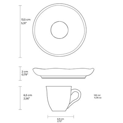 Xícara Café Bio Bananê Porto Brasil Cerâmica 120ml Cafezinho Cozinha Mesa Posta