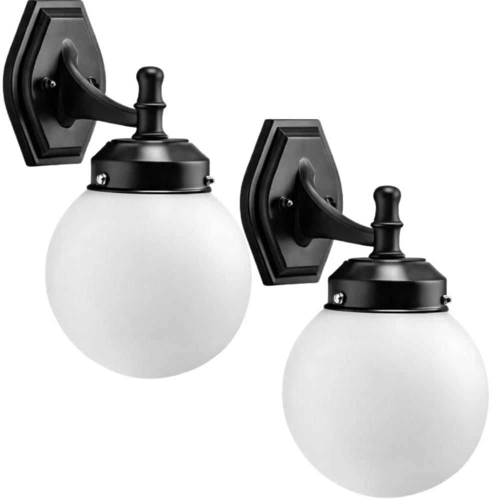 Kit 2 Luminárias Globo Arandela de Parede Clássica Decorativa Aluminío Termoplástico E27 Dital