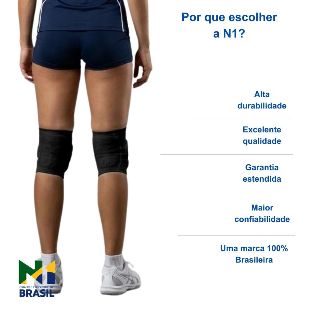 Joelheira Spry Preto M Knit 3D Eva 15Mm Proteção Impacto