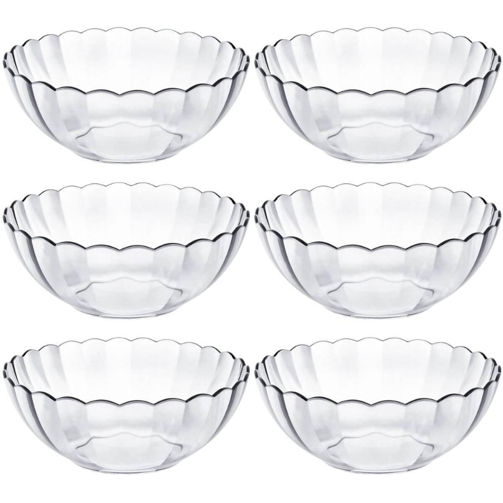 Jogo 6 Tigelas de Vidro Saladeira Redonda Grande 3 Litros Bowl Bella Marinex Cozinha