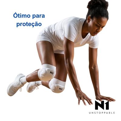 Joelheira Spry Branco M Knit 3D Eva 15Mm Proteção Impacto