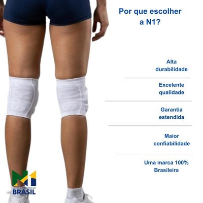 Joelheira Spry Branco M Knit 3D Eva 15Mm Proteção Impacto