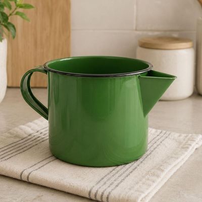 Caneca Esmaltada Com Bico Alça N12 Verde Escuro Metallouça 1L Leiteira Canecão