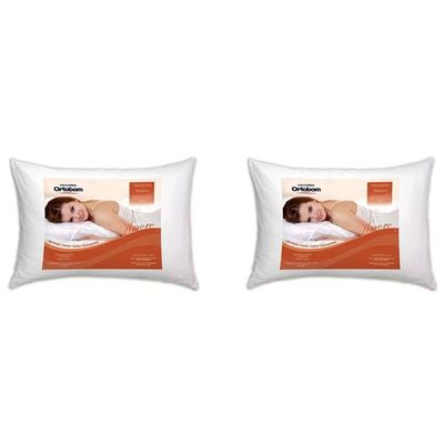 Travesseiro Fibras Pluma Kit 2un Amore Ortobom 70x50x15