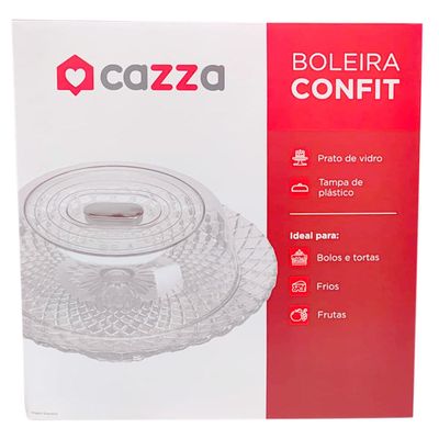 Boleira de Vidro com Tampa Confit CV244787 Cazza UNICA