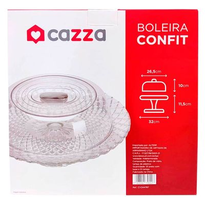 Boleira de Vidro com Tampa Confit CV244787 Cazza UNICA