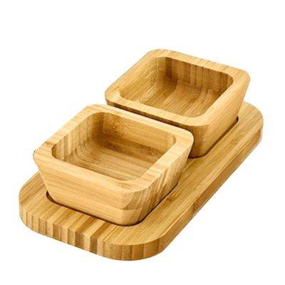 Petisqueira de Bambu Cazza com 2 Divisórias Quadrada UNICA