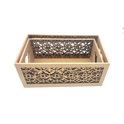 Kit Caixa Organizadora Mdf Vazada com 2 Unidades 18,5x8x8cm, 15,5x5,5x8cm UNICA