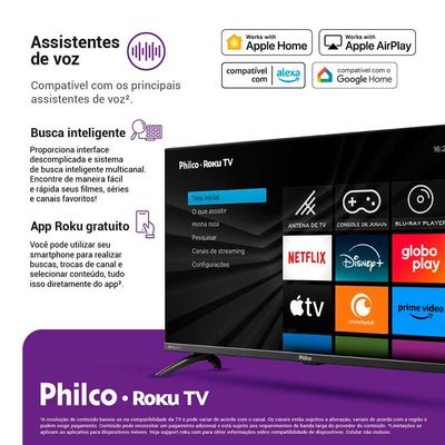 TV LED 32 PHILCO PTV32G7PR2CGB SMART ROKU DOLBY AUDIo UNICA