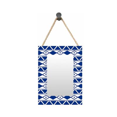 Quadro com Espelho Le Solar Tribal com Corda 15x20cm UNICA