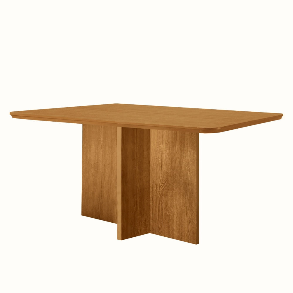Mesa de Jantar Olímpia 120cm Tampo MDF Canto Copo Moderna Mobília