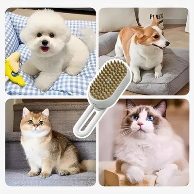 Escova A Vapor Para Pets 3 Em 1 Branca