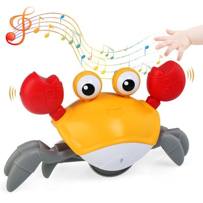 Brinquedo Caranguejo Fujão Música Luz Sensor Cores Variadas