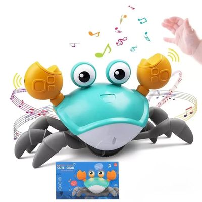 Brinquedo Caranguejo Fujão Música Luz Sensor Cores Variadas
