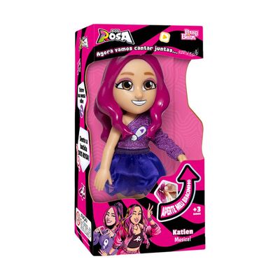 Boneca Katlen Dos Rosas Musical Novabrink UNICA