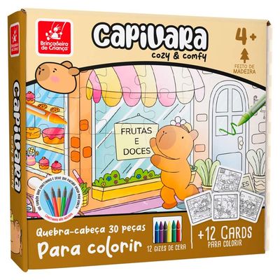 Quebra Cabeça Cozy & Confy Capivara Para Colorir 30 Peças BDC UNICA
