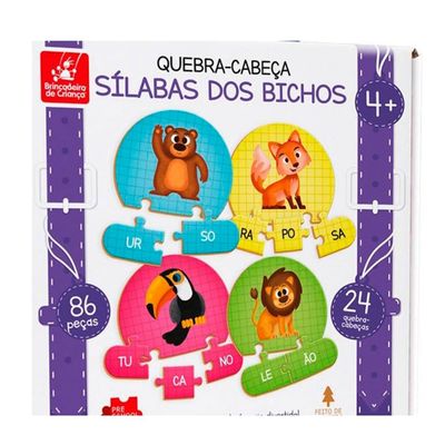 Quebra Cabeça Sílaba dos Bichos BDC UNICA