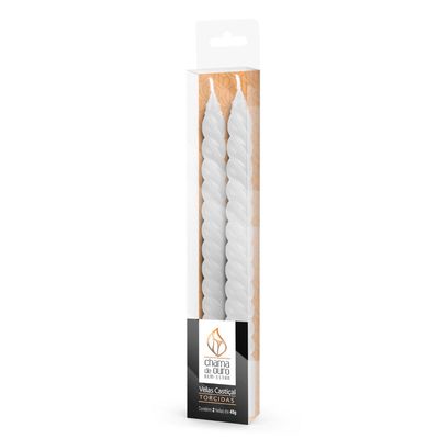 VELA 45g cd KIT C/2 CASTIÇAL TORCIDA PRATA UNICA