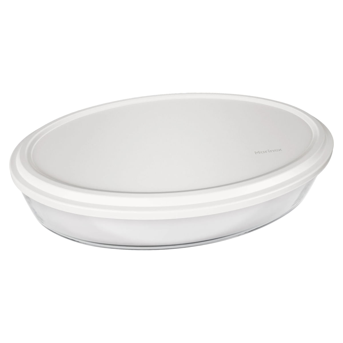 Assadeira Nadir Marinex em Vidro Oval com Tampa 3,2L