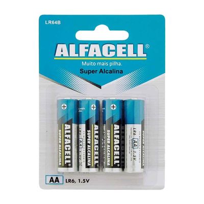 Pilha Pequena Alcalina Alfacell com 4 Unidades UNICA