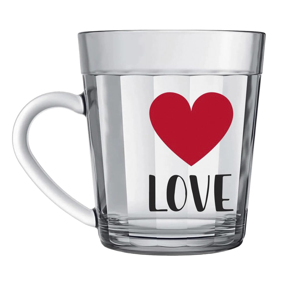 Caneca Nadir Copo Americano Vidro Love 270ml