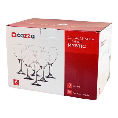Conjunto com 6 Taças Água 365ml Mystic Cazza UNICA