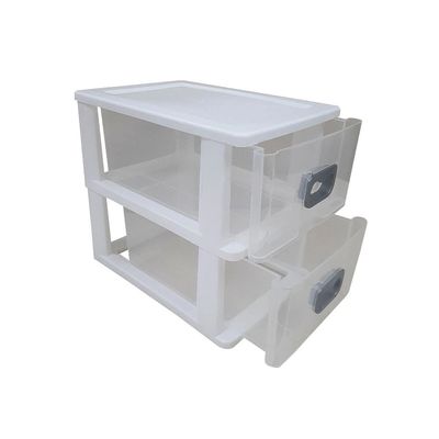 Gaveteiro Mesa de Plástico São Bernardo Gv53 Branco com 2 Gavetas UNICA