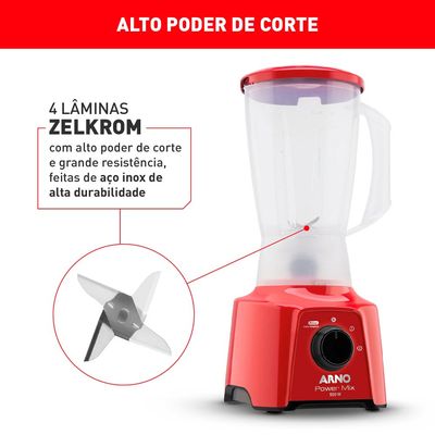 Liquidificador Arno Power Mix LQ11 Vermelho - 220V UNICA