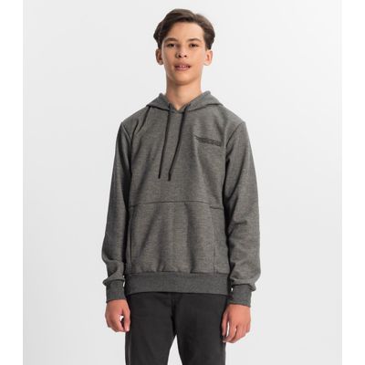 Moletom Juvenil Masculino Com Capuz Minty Cinza 16 / Cinza