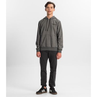 Moletom Juvenil Masculino Com Capuz Minty Cinza 16 / Cinza
