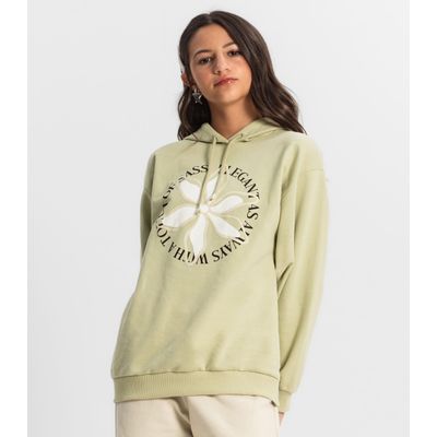 Moletom Juvenil Feminino Com Capuz Minty Verde 18 / Verde