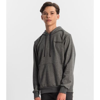 Moletom Juvenil Masculino Com Capuz Minty Cinza 14 / Cinza