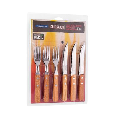 Conjunto Talher Churrasco Tramontina Inox 12 Pç UNICA