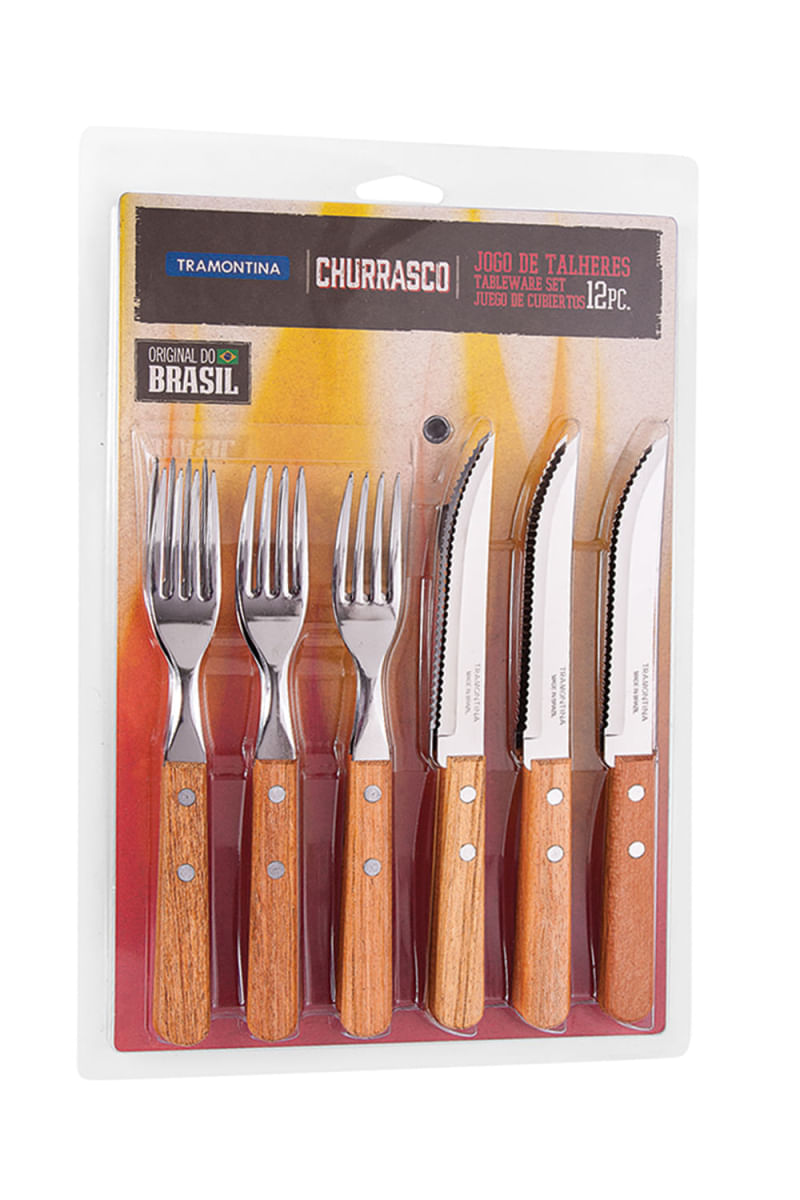 Conjunto Talher Churrasco Tramontina Inox 12 Pç
