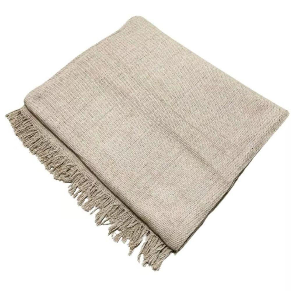 02 Manta Para Sofá 2,20x1,70 Capa Protetora De Sofa Cama De Luxo 100% Algodão Tecido Grosso 02 Areia