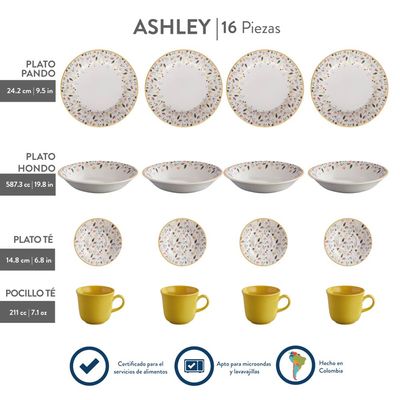 Aparelho Jantar Ashley com 16 Unidades Corona