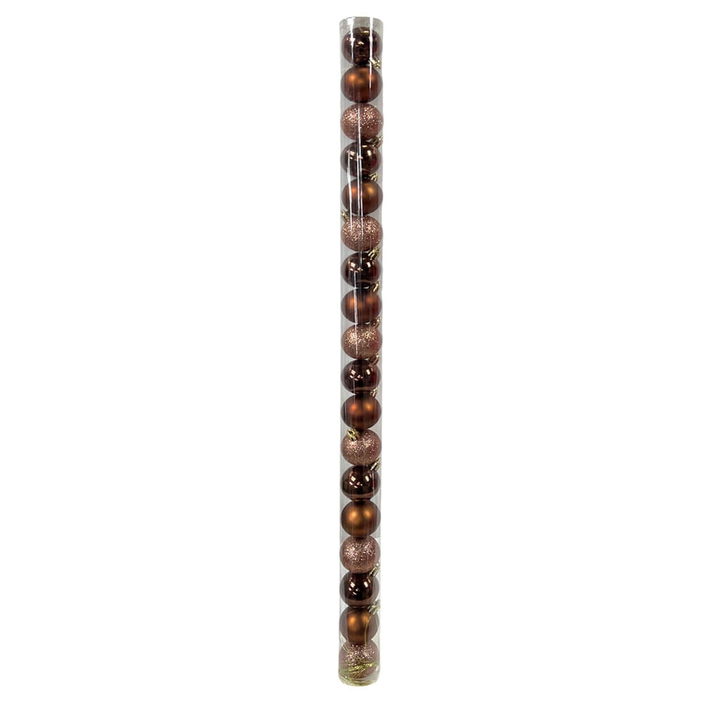 Tubo Bola Natal 4cm c 18 Unidades Marrom Cazza CV255370