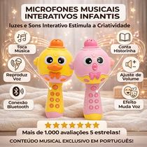 Microfone Musical Infantil Interativo com Luzes e Sons
