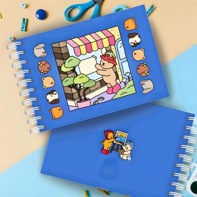Kit Pintura Mágica: Livro de Colorir Capa Dura + 48 Canetas com Glitter Duas Pontas