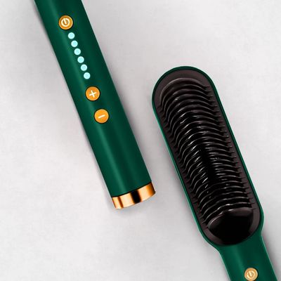 Escova Pente Alisadora Para Cabelo Profissional Verde