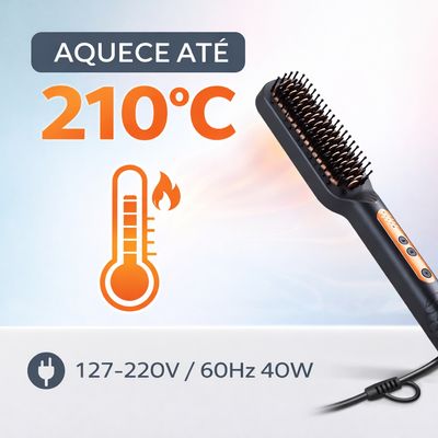 Escova Alisadora Elétrica Bivolt Azul